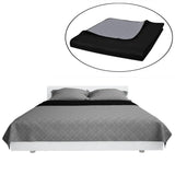 Double-sided quilted bedspread Black/Grey 230x260 cm