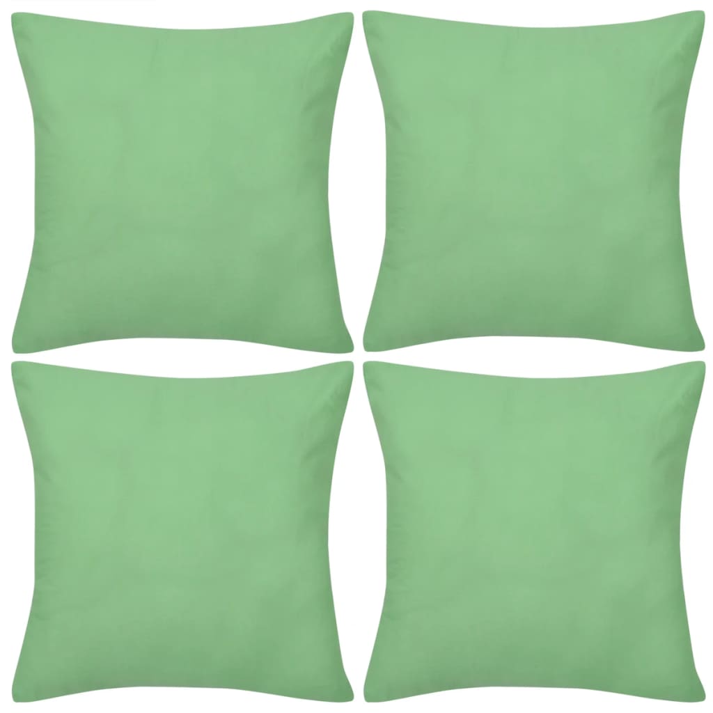 Housses de coussin 4 pcs Coton Vert pomme 40x40 cm