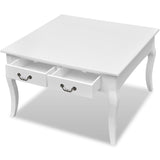 Table basse avec 4 tiroirs Blanc