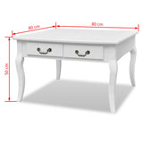 Table basse avec 4 tiroirs Blanc