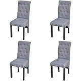 Chaises à manger lot de 4 gris clair tissu