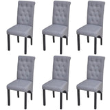 Chaises à manger lot de 6 gris clair tissu