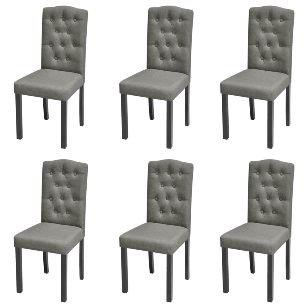 Chaises à manger lot de 6 gris tissu