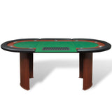 Table de poker pour 10 joueurs avec espace de croupier Vert