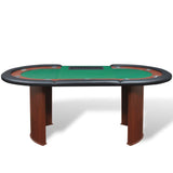 Table de poker pour 10 joueurs avec espace de croupier Vert