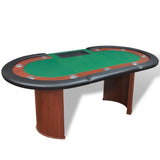 Table de poker pour 10 joueurs avec espace de croupier Vert