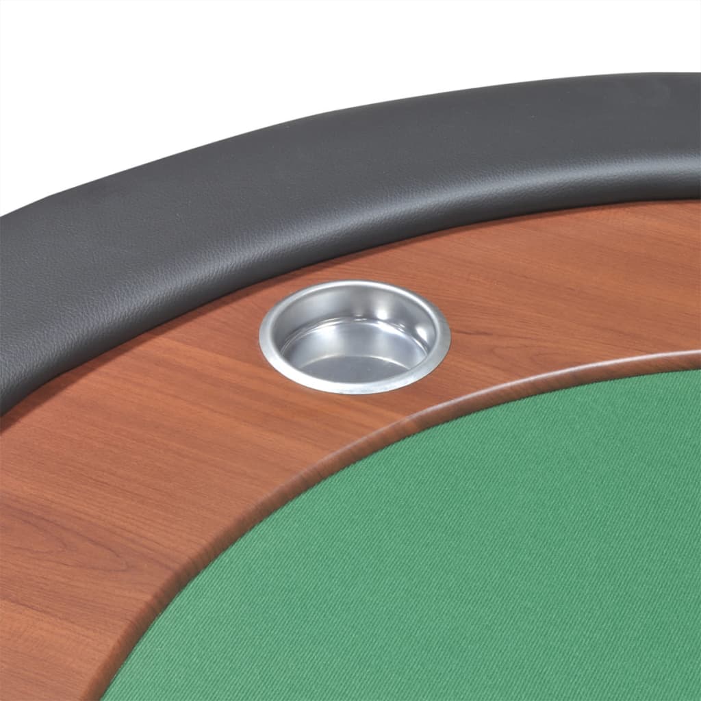 Table de poker pour 10 joueurs avec espace de croupier Vert