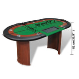 Table de poker pour 10 joueurs avec espace de croupier Vert