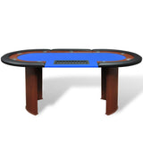 Table de poker pour 10 joueurs avec espace de croupier Bleu