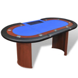 Table de poker pour 10 joueurs avec espace de croupier Bleu