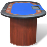 Table de poker pour 10 joueurs avec espace de croupier Bleu