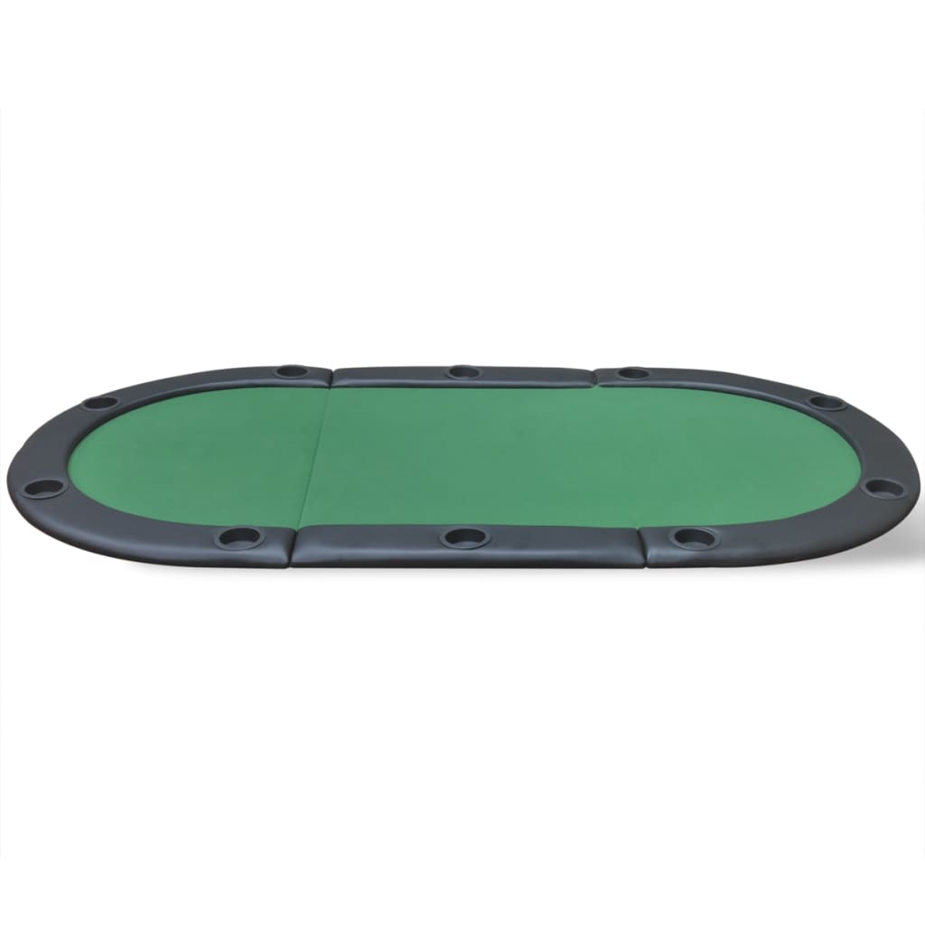 Dessus de table de poker pliable pour 10 joueurs Vert