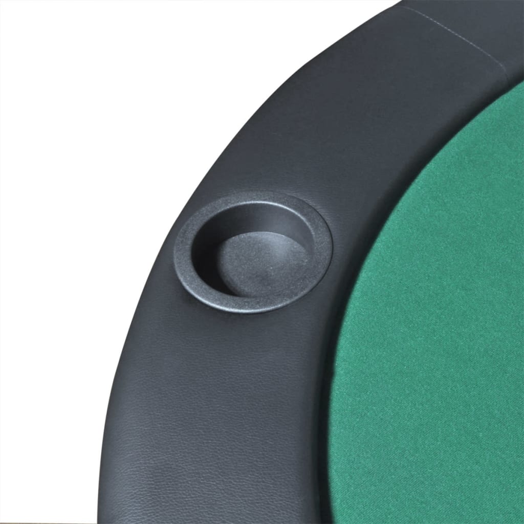 Dessus de table de poker pliable pour 10 joueurs Vert