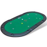 Dessus de table de poker pliable pour 10 joueurs Vert