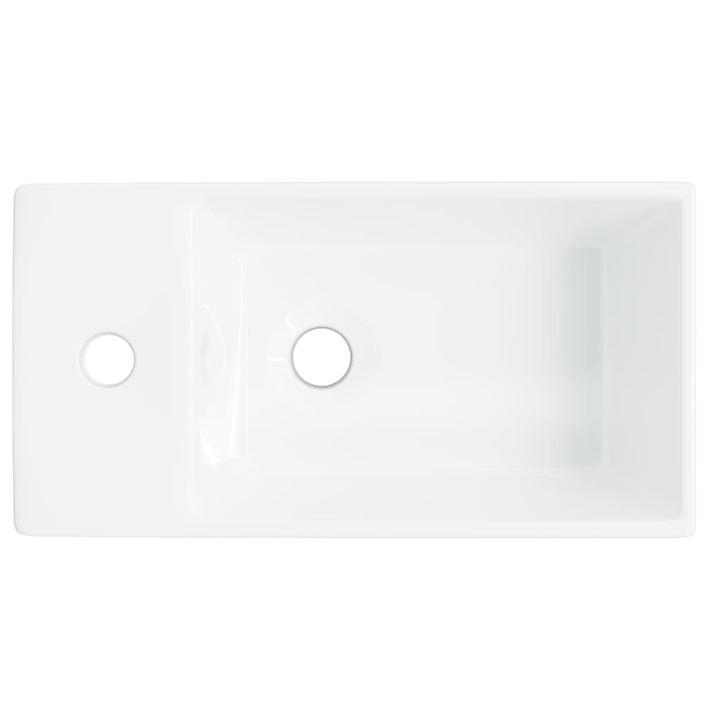 vidaXL Lavabo blanc 48x25x15 cm céramique