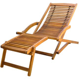 Chaise de terrasse avec repose-pied Bois d'acacia solide