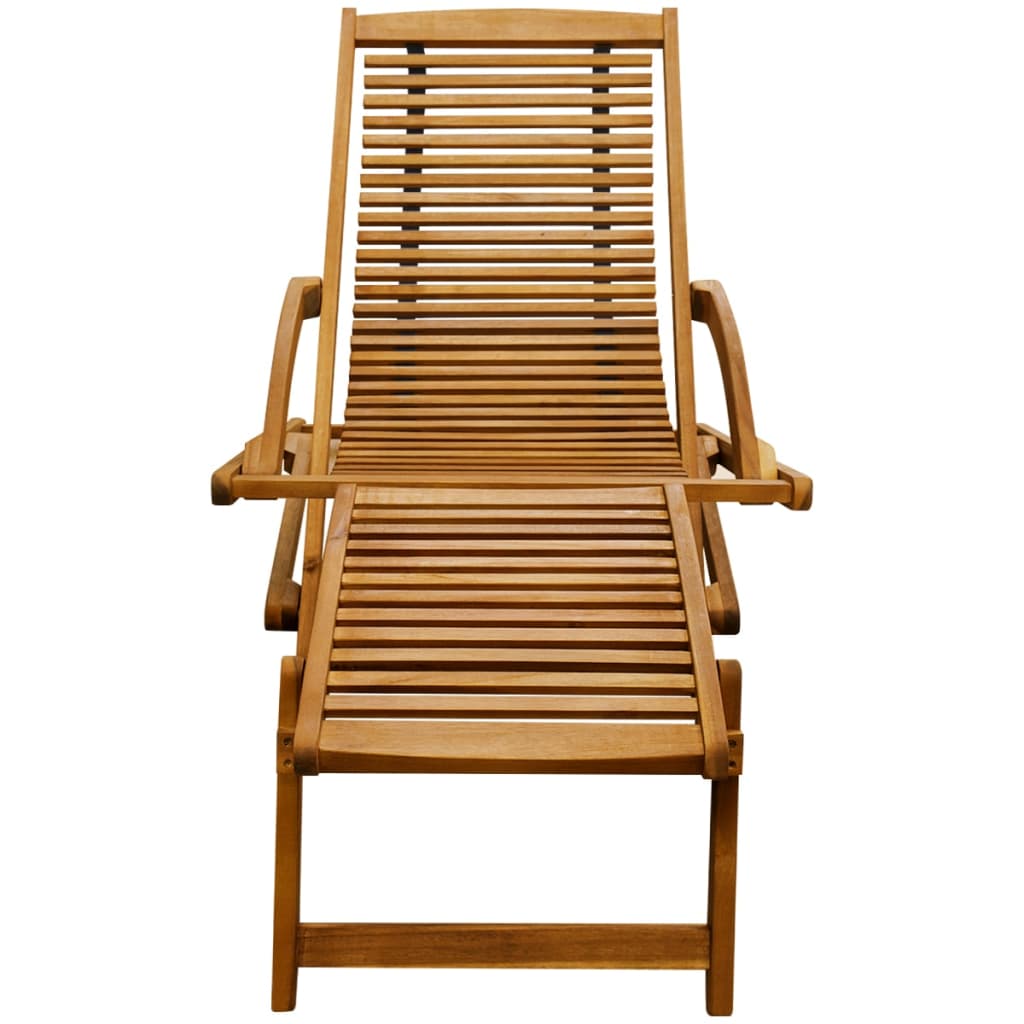 Chaise de terrasse avec repose-pied Bois d'acacia solide