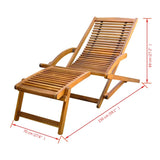 Chaise de terrasse avec repose-pied Bois d'acacia solide