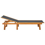 Chaise longue Bois d'acacia solide et textilène