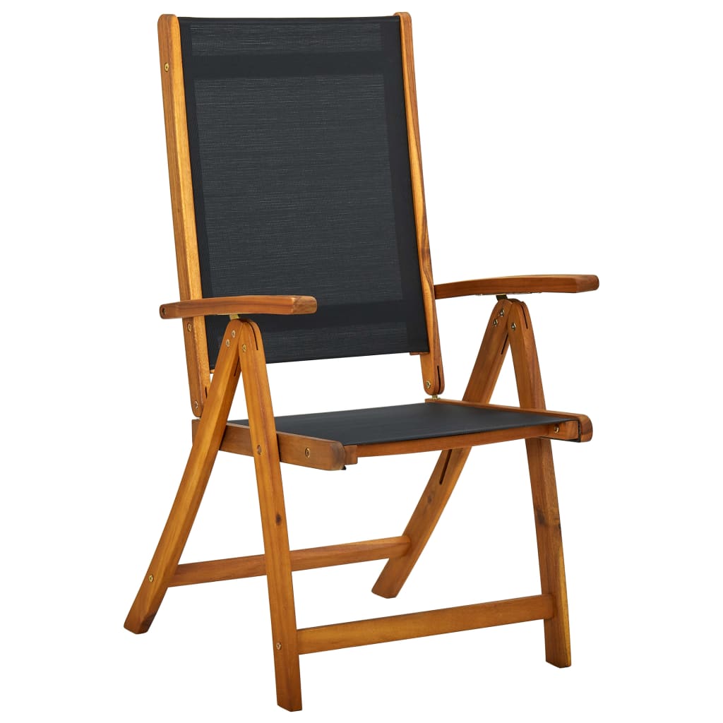 Chaises pliables de jardin lot de 2 Bois d'acacia et textilène