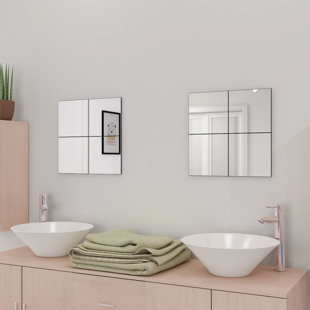 Frameless mirror tiles 8 pcs 20.5cm