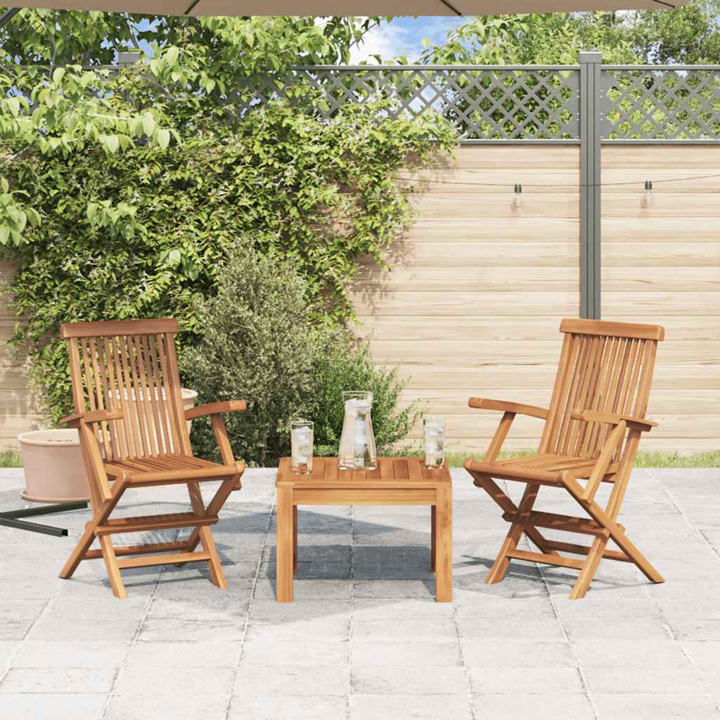 Chaises pliables de jardin lot de 2 Bois de teck solide