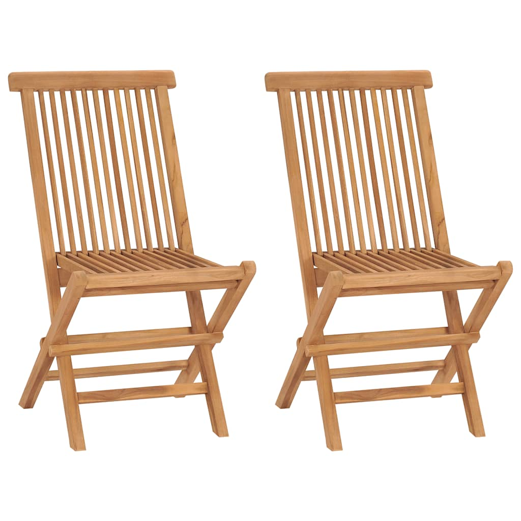 Chaises pliables de jardin lot de 2 Bois de teck solide