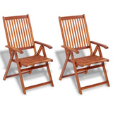 Chaises pliables de jardin lot de 2 Bois solide d'acacia Marron