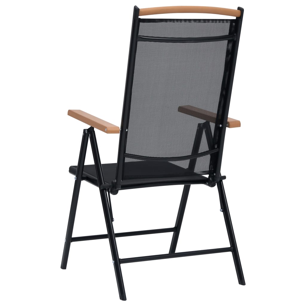 Chaises de jardin pliables lot de 2 aluminium et textilène noir