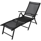 Chaise longue pliable Aluminium Noir