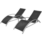 Black Aluminum Deckchairs with Table