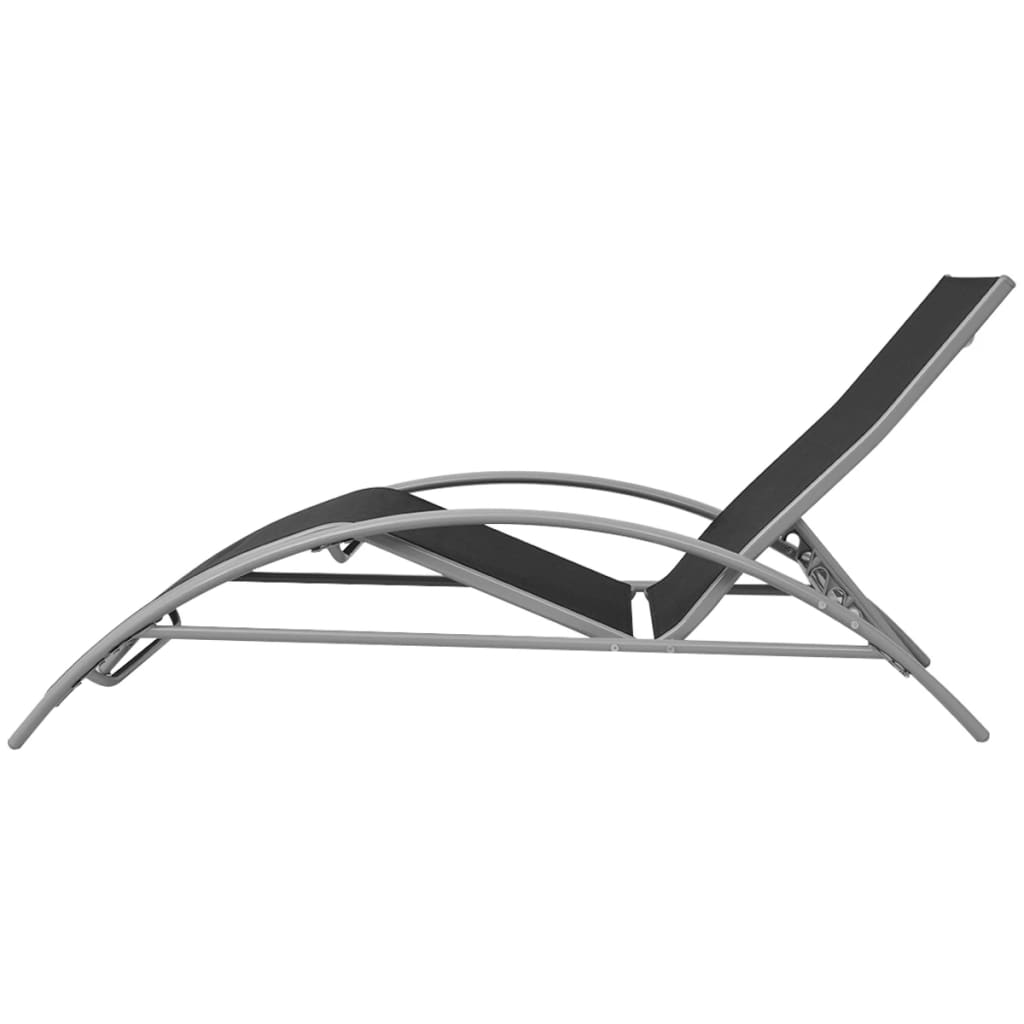 Black Aluminum Deckchairs with Table