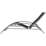 Chaises longues et parasol Aluminium Noir