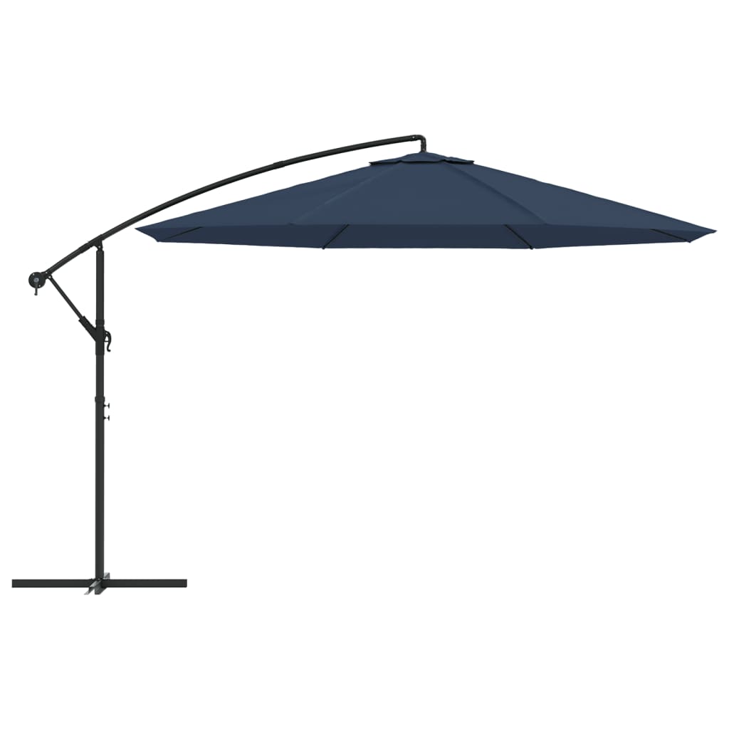 Parasol de jardin en porte-à-faux 3,5 m bleu