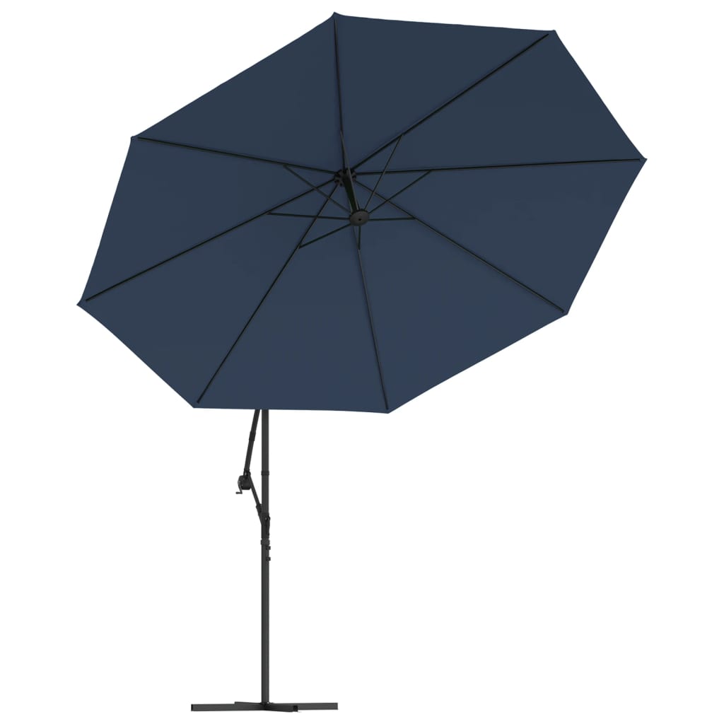 Parasol de jardin en porte-à-faux 3,5 m bleu