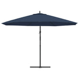 Parasol de jardin en porte-à-faux 3,5 m bleu