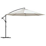 Parasol de jardin en porte-à-faux 3,5 m blanc sable