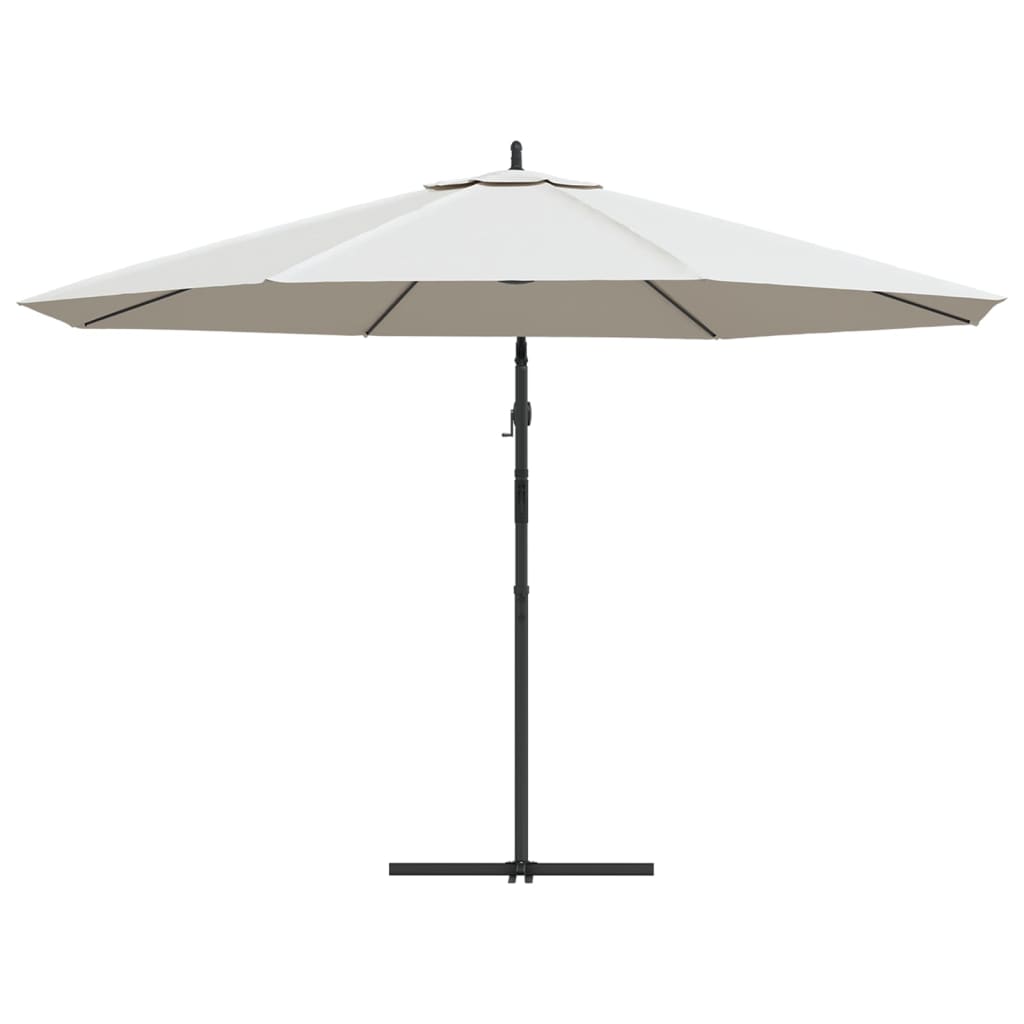 Parasol de jardin en porte-à-faux 3,5 m blanc sable