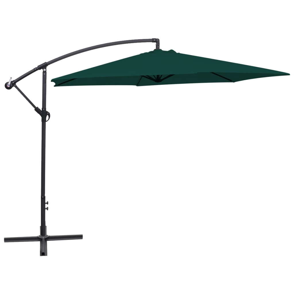 Parasol de jardin en porte-à-faux 3 m vert