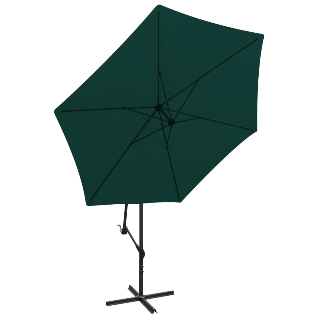 Parasol de jardin en porte-à-faux 3 m vert