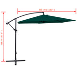 Parasol de jardin en porte-à-faux 3 m vert