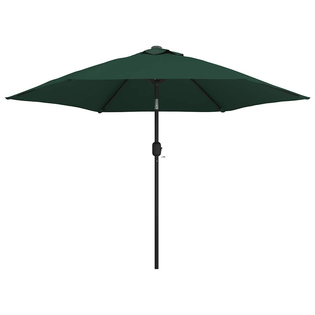 Parasol de jardin en porte-à-faux avec LED 3 m vert