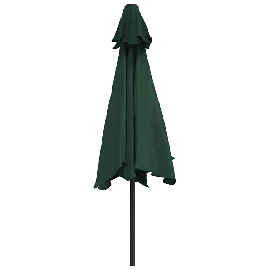 Parasol de jardin en porte-à-faux avec LED 3 m vert