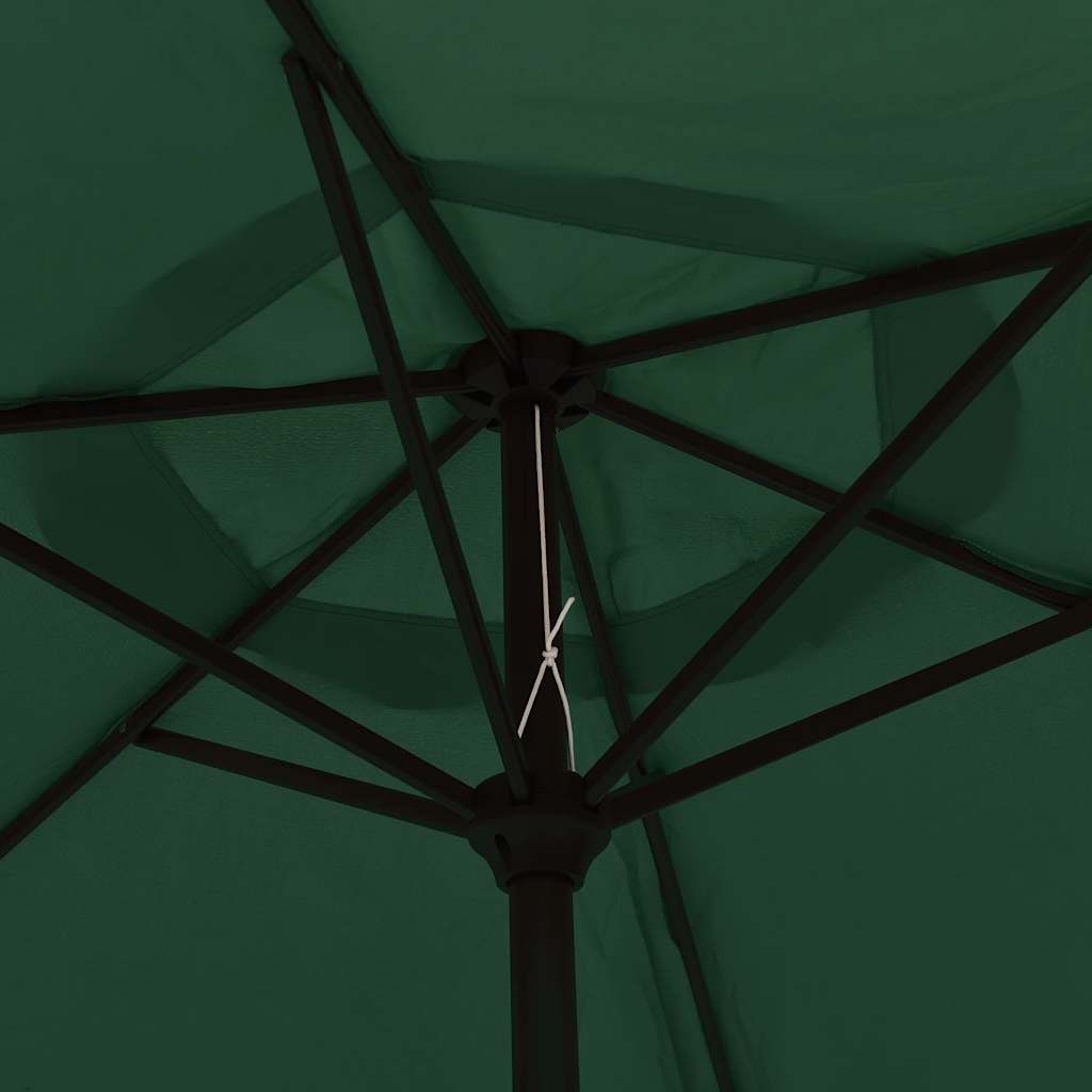 Parasol de jardin en porte-à-faux avec LED 3 m vert