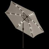 Parasol de jardin en porte-à-faux avec LED 3 m blanc sable