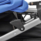 Steel Blue and Black Double Seat Stroller