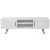 Meuble TV MDF 150x35x48,5 cm Blanc brillant