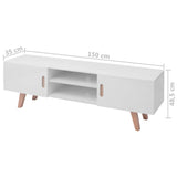 Meuble TV MDF 150x35x48,5 cm Blanc brillant