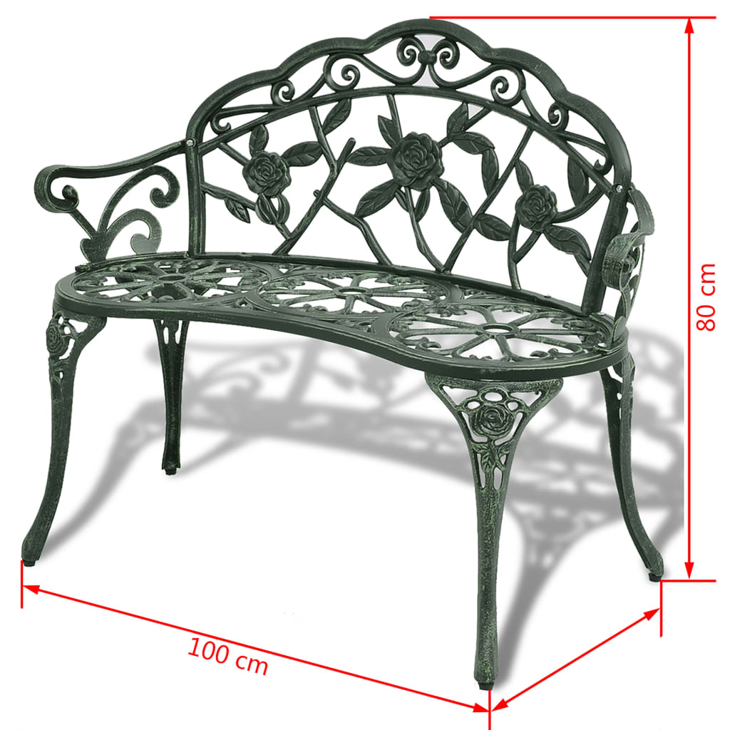 Banc de jardin 100 cm Aluminium coulé Vert