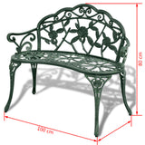 Banc de jardin 100 cm Aluminium coulé Vert